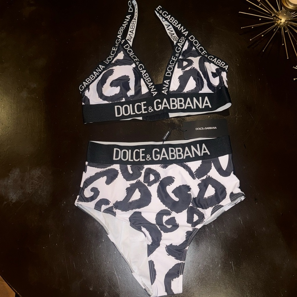 NWOT Dolce & Gabbana Black and White Bikini - SET!